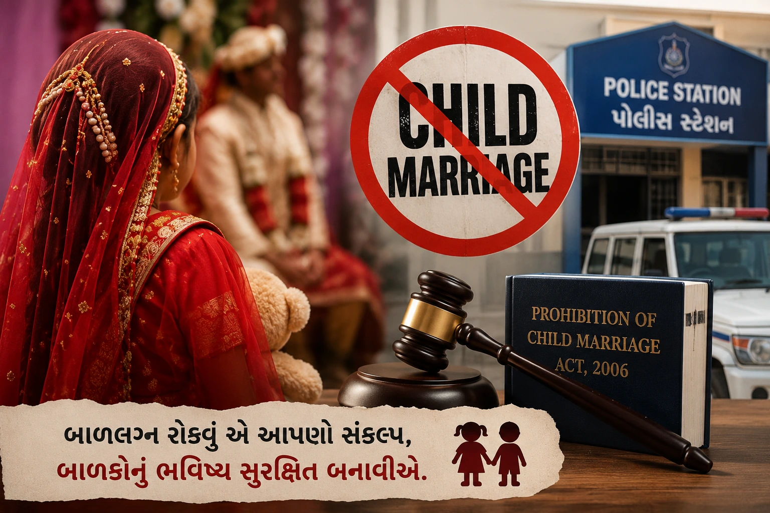 ભાવનગર જિલ્લાના સેંદરડા ગામમાં બાળલગ્ન મામલે પોલીસ અને સમાજ સુરક્ષા વિભાગની કાર્યવાહી